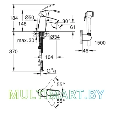 Смеситель Grohe Eurosmart (23124002) картинка 2